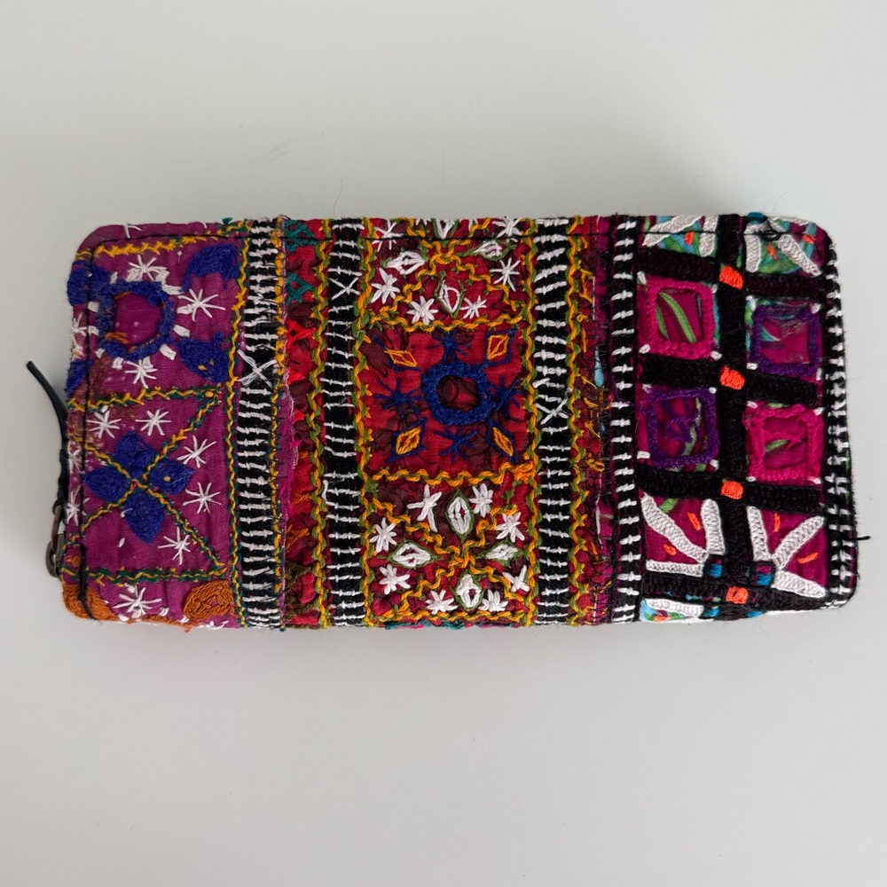Kantha Bae Zip Around Artistic Bohemian Wallet